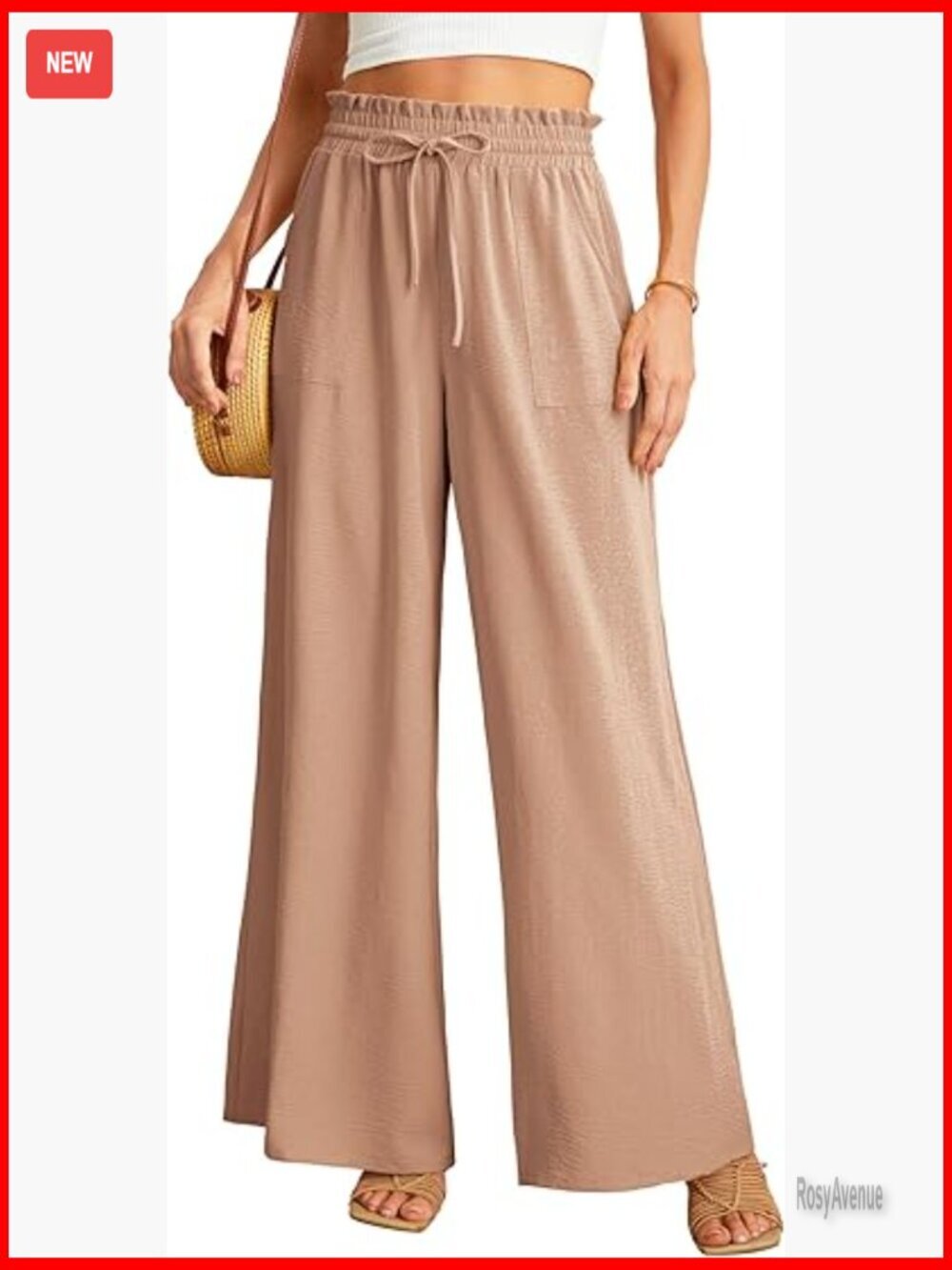 High Waist Wide Leg Trousers with Pockets Flowy Business Casual Pants